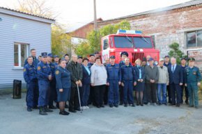 В пожарной части состоялась торжественная церемония открытия памятника «Автомобиль ГАЗ-66 – ветеран пожарной охраны»